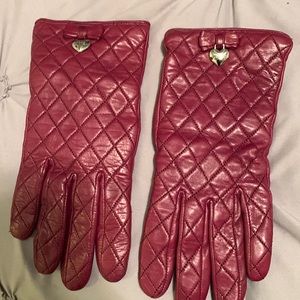 Coach burgundy leather gloves.